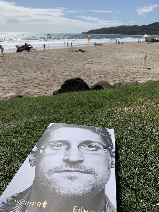 Snowden on the beach at Byron